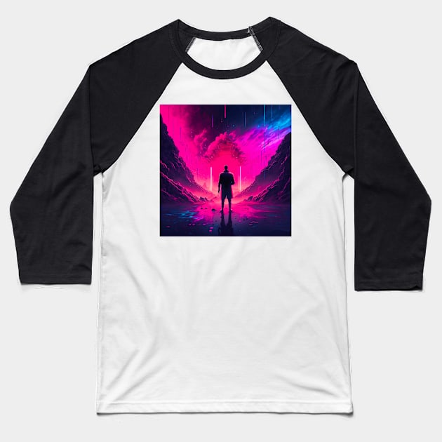 Synthwave apocalypse Baseball T-Shirt by Imagier